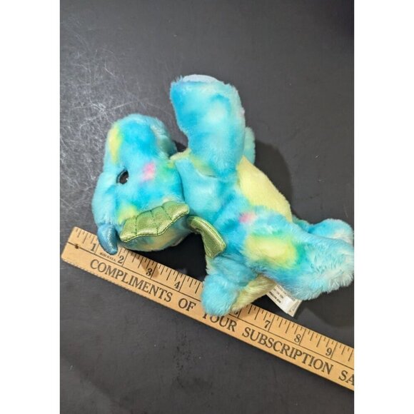 Aurora Bright Fancies Sprinkles Dragon Animal Stuffed Plush Toy Blue Tie Dye - Picture 10 of 10
